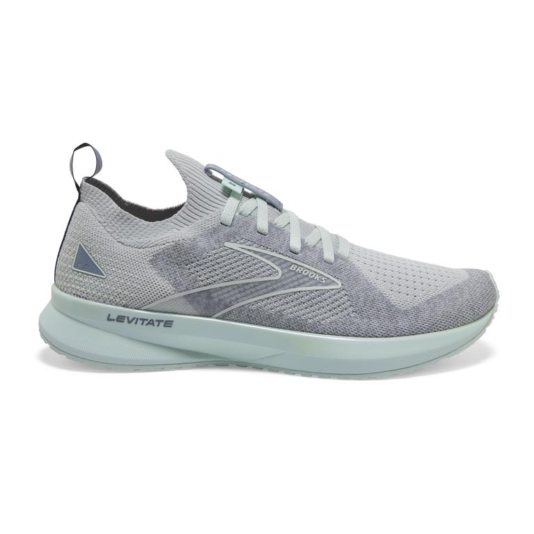 Brooks Levitate Stealthfit 5 - Womens Energy Return Road Running Shoes - Grey/Aqua Glass (53480XZBA)